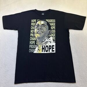 Vintage Y2K Upper Playground T-Shirt Hope Obama Campaign Graphic Size Large